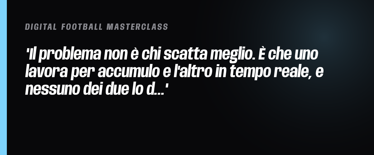 Il problema non è chi scatta meglio. È che uno lavora per accumulo e l'altro in tempo reale, e nessuno dei due lo dice all'altro.